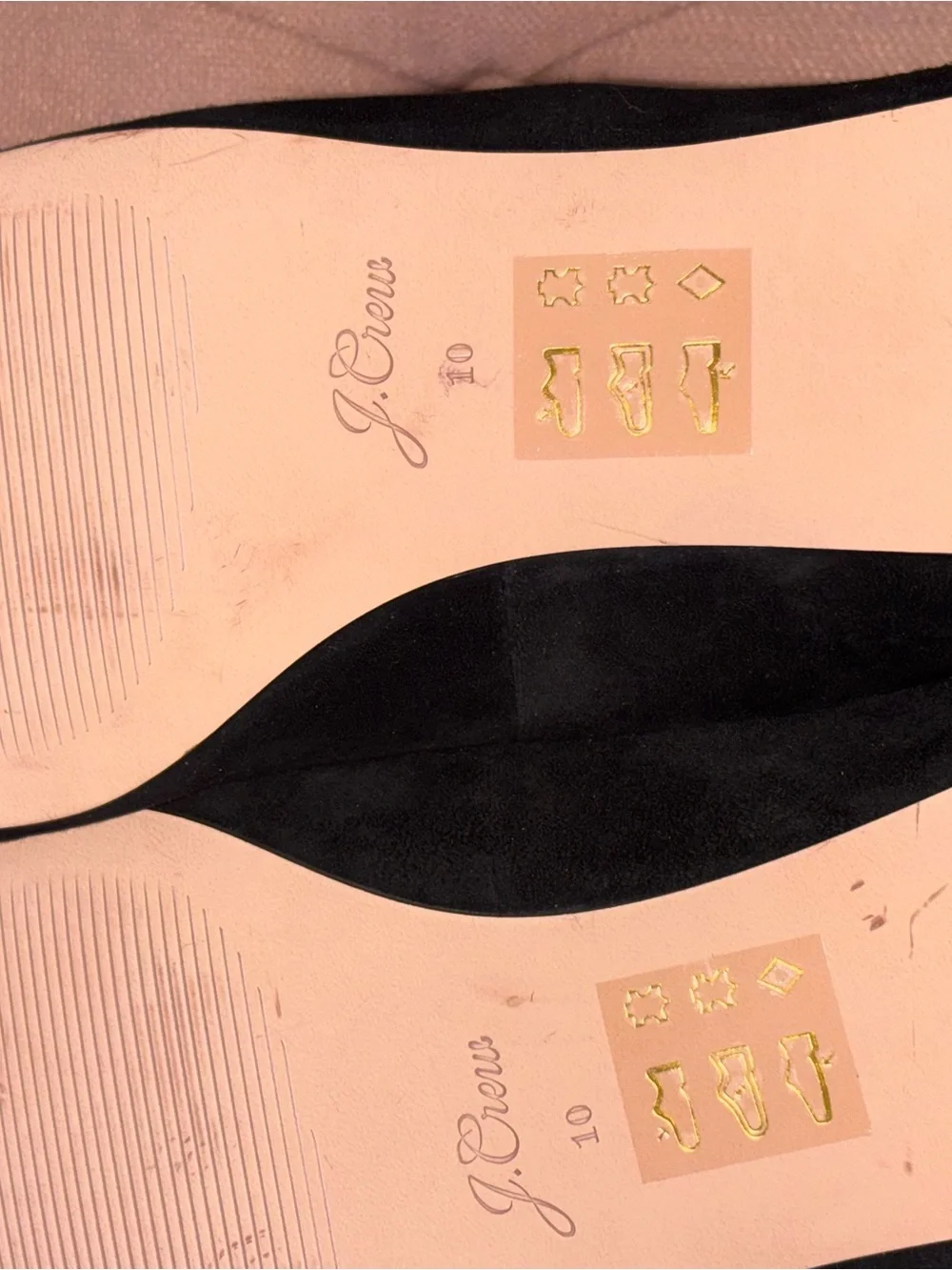 J. Crew Black Mary Jane Flats with Pink Lining